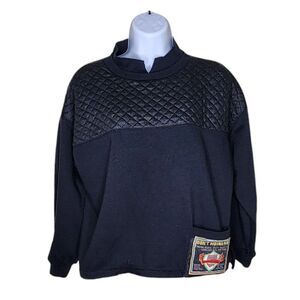 Vintage 80s Gitano Black Techna Sport Sweatshirt Womens L Black